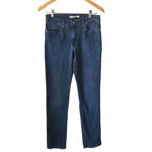 Levi's US Size 28 Mid Rise Skinny Floral Embroidered Dark Wash Jeans Stretch